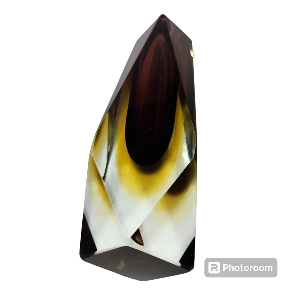 Murano Mandruzzato Sommerso Vase Multi Faceted 8